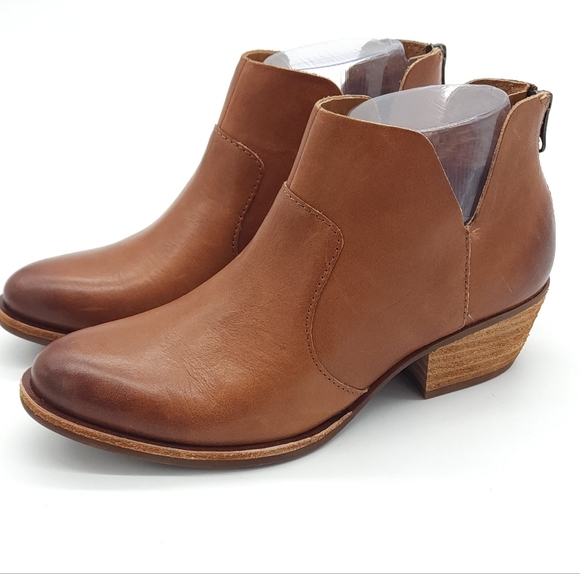 Kork-Ease Shoes - KORK-EASE Women's Skye Brown Leather Ankle Bootie Block Heel Size 6